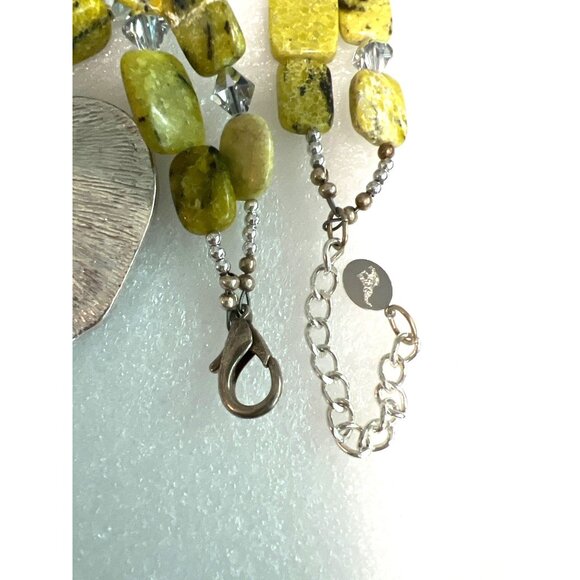 Artisan Double Strand Elephant Necklace Natural Serpentine Jasper Beads Signed - Picture 4 of 12